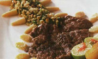  استيک با سس مغز گردو
