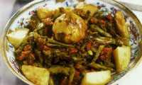 خوراک لوبيا سبز بدون گوشت