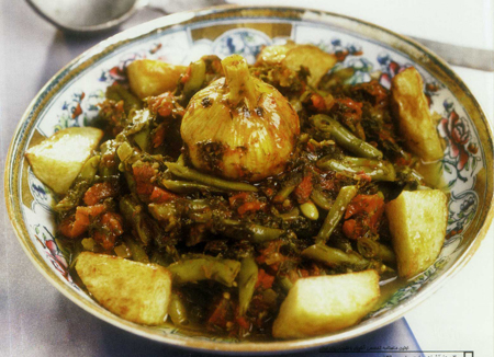 خوراک لوبيا سبز بدون گوشت