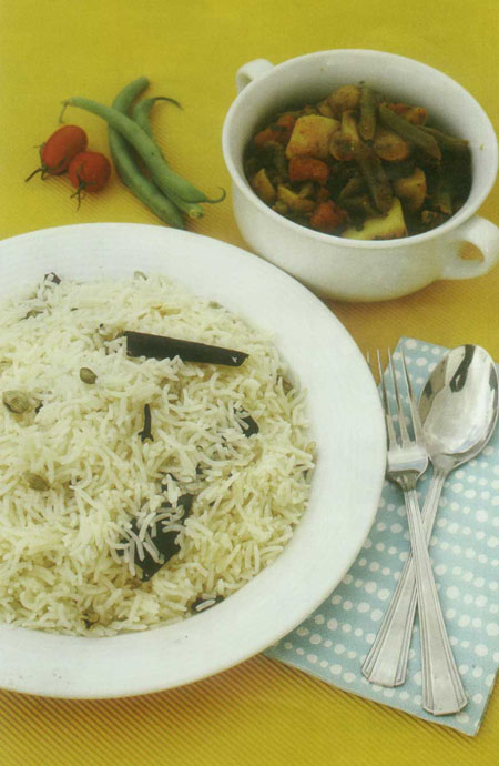 برنج و خورش هندي