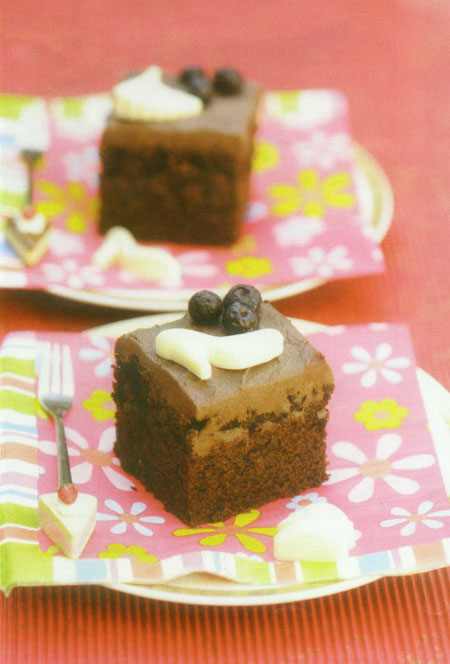 کيک شکلاتي با بلوبري (تمشک آبي)