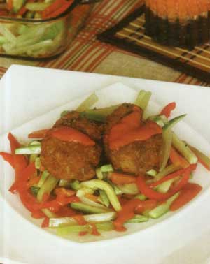 خوراک مغز با سبزي ها