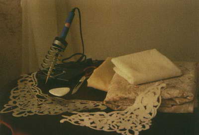 سرويس روتختي دو رويه با مخمل و ساتن طرح گيپور (هويه کاري )