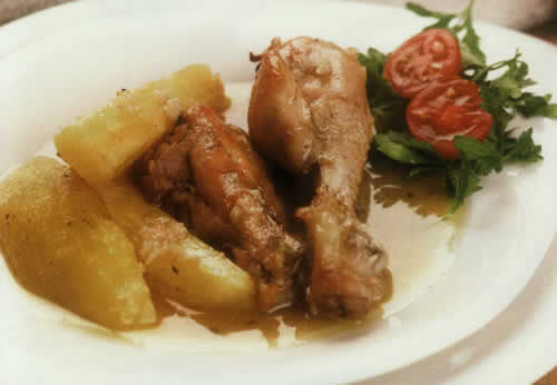 مرغ با سير و ليمو ترش