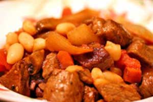 مخلوط گوشت و لوبیا