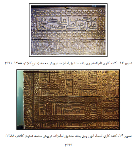 بررسی موتیف های صندوق بارگاه امامزادگان ساری با توجه به عقاید شیعی