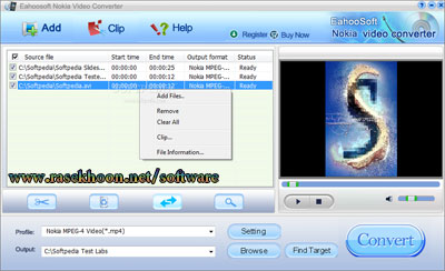 تبدیل فایلهای تصویری گوشی های نوکیا با Eahoosoft Nokia Video Converter 2.11
