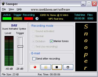ضبط مخفی صدا در کامپیوتر با Snooper Pro v2.0.3