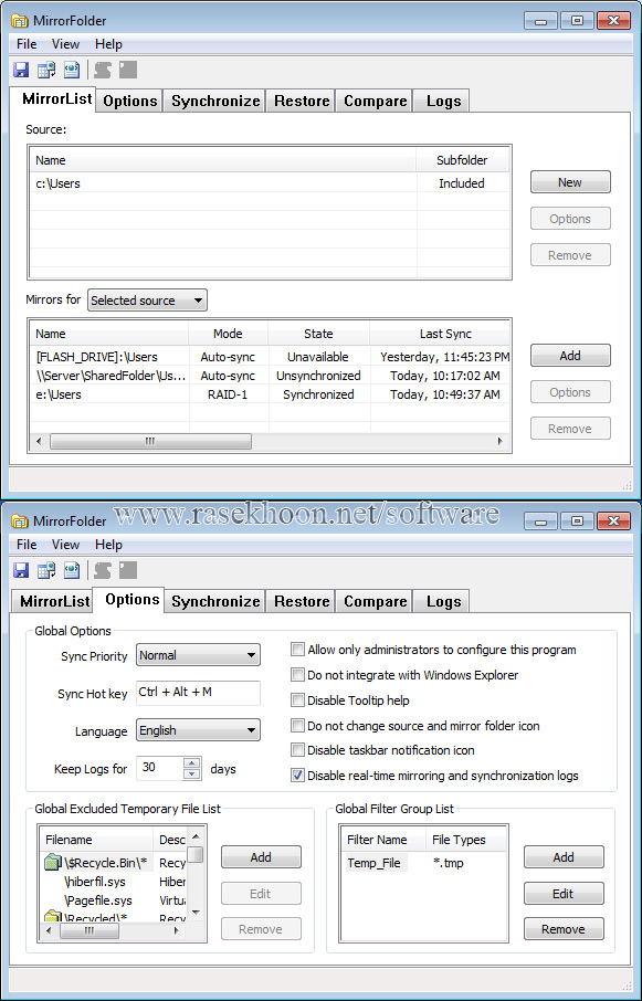 بکاپ از فایل ها سیستم با TechSoft MirrorFolder v5.0.276 بکاپ از فایل ها سیستم با TechSoft MirrorFolder v5.0.276