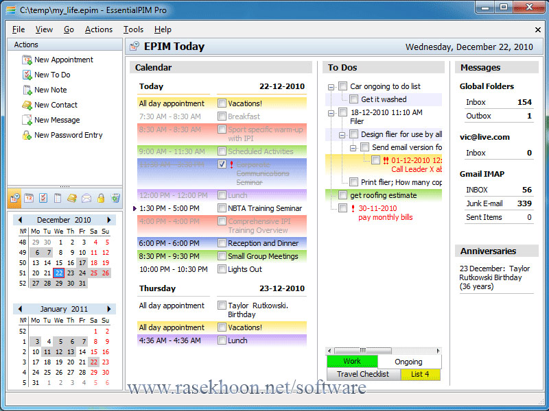 سازماندهی امور شخصی با EssentialPIM Pro v7.12