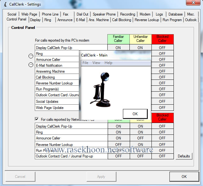 تلفن پیشرفته در کامپیوتر با CallClerk v4.3.7