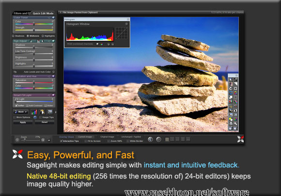 ویرایش حرفه ای تصاویر با Sagelight 48bit Image Editor v4.1