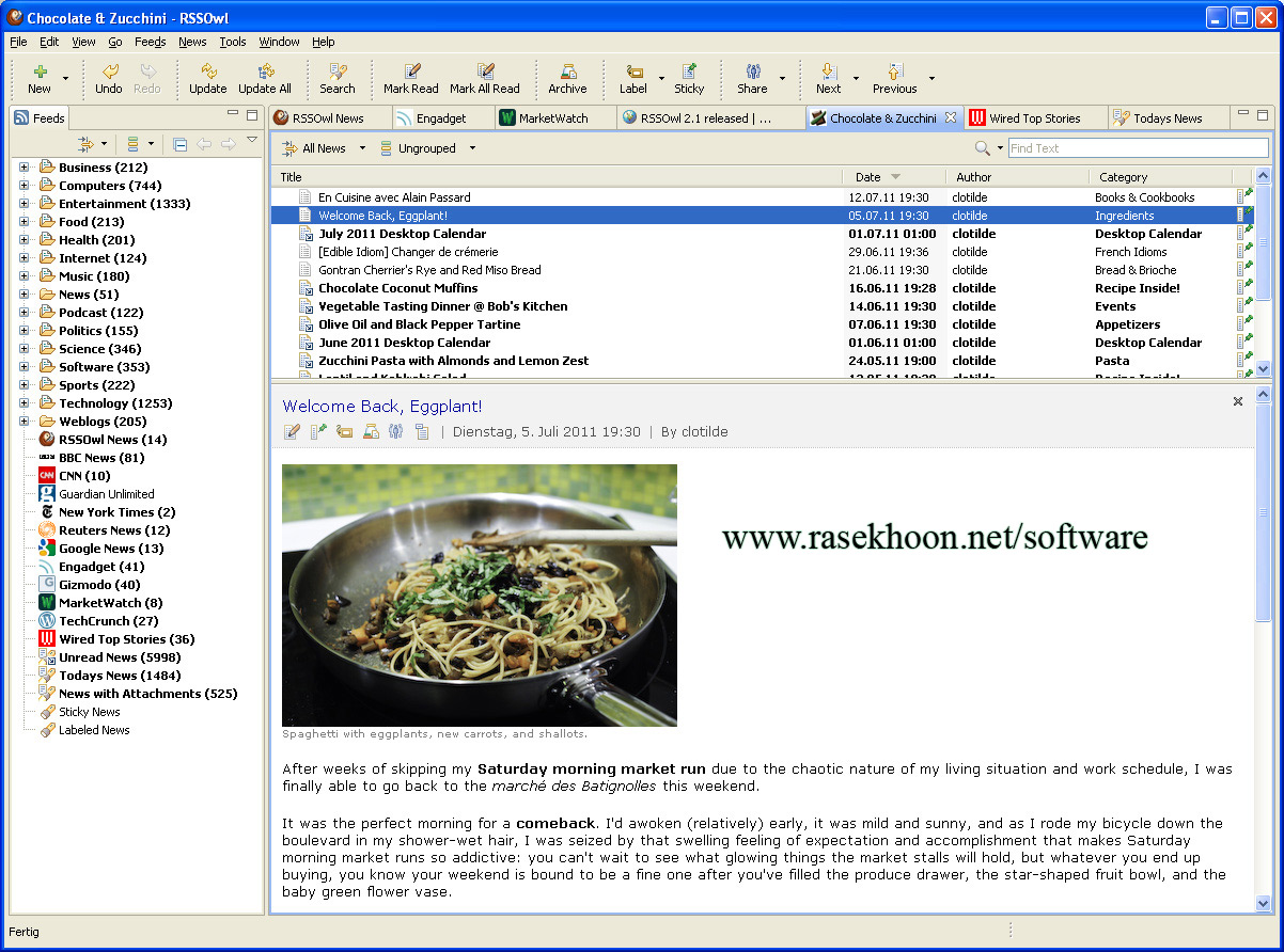 خواندن آر اس اس ها ( RSS ) با RSSOwl 2.1.6 خواندن آر اس اس ها ( RSS ) با RSSOwl 2.1.6