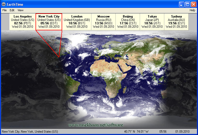 ساعت کشورها با DeskSoft EarthTime 5.17.3 ساعت کشورها با DeskSoft EarthTime 5.17.3