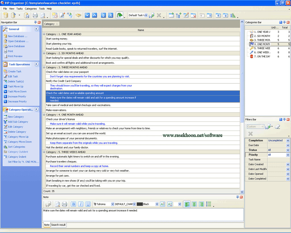 مديريت وظايف و زمان با VIP Organizer 2.9.1 Build 3036 مديريت وظايف و زمان با VIP Organizer 2.9.1 Build 3036