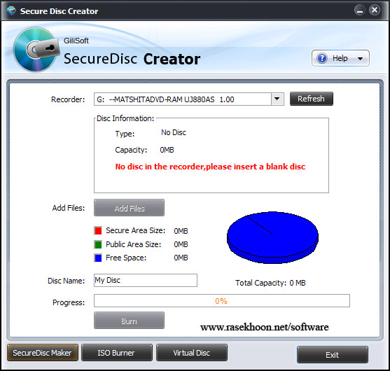 رمزگذاری سی دی و دی وی دی با GiliSoft Secure Disc Creator 7.2.0