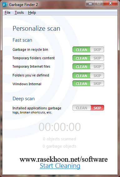 حذف فایل های اضافه با Garbage Finder 2.7 حذف فایل های اضافه با Garbage Finder 2.7