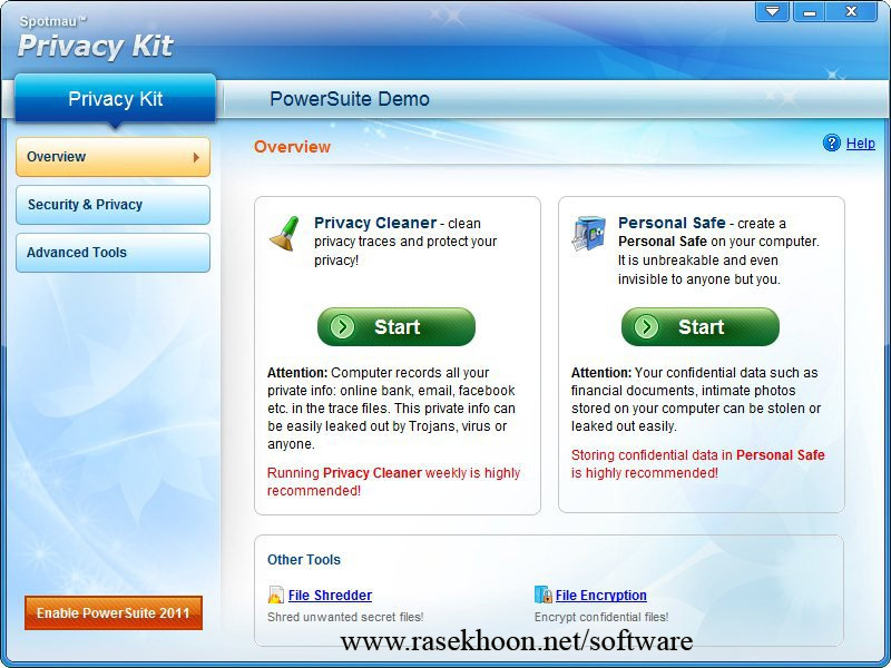 بهینه سازی ویندوز با Spotmau Privacy Kit Pro 2011 6.0.1.4