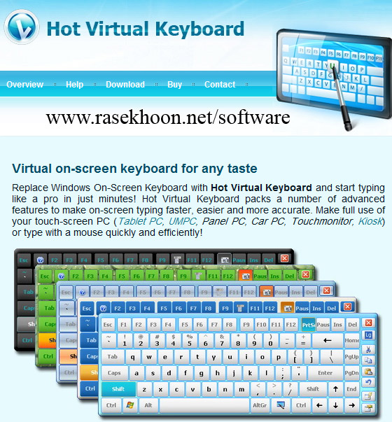کیبورد مجازی برای کامپیوتر Hot Virtual Keyboard v8.5.0.0