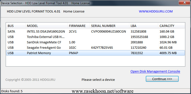 فرمت سطح پایین هارد Portable HDD Low Level Format Tool 4.25