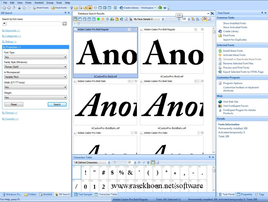مدیریت فونت با دانلود FontExpert 2016 v14.0 Release 1 x64