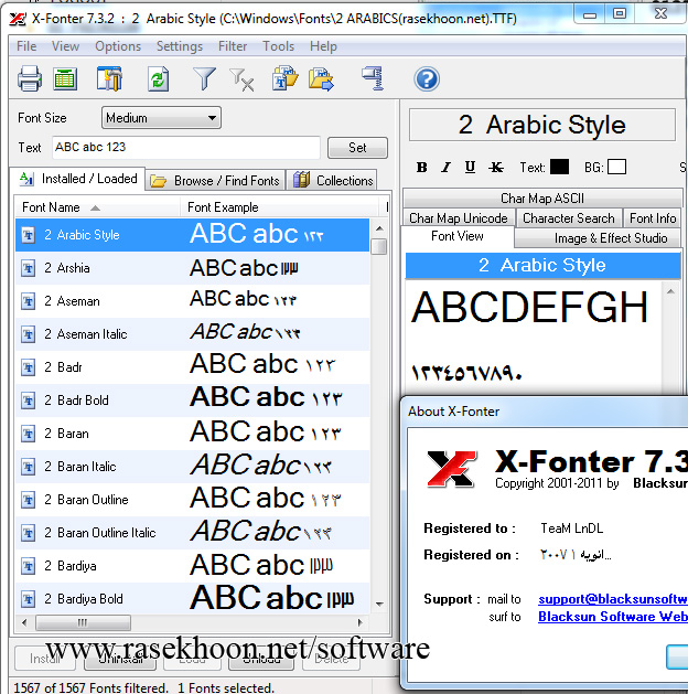مدیریت فونت های سیستم با X-Fonter v7.3.2 Portable