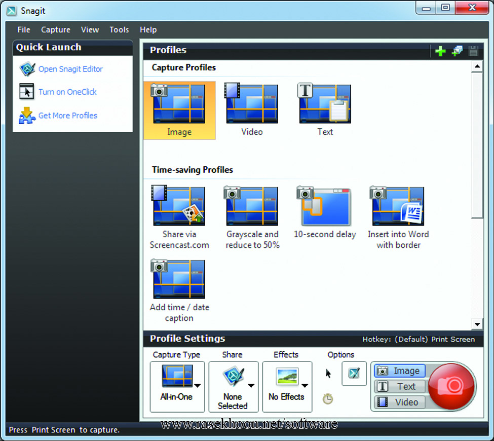 عکس برداری و فیلم برداری از صفحه نمایش توسط Snagit v18.0.0 Build 462