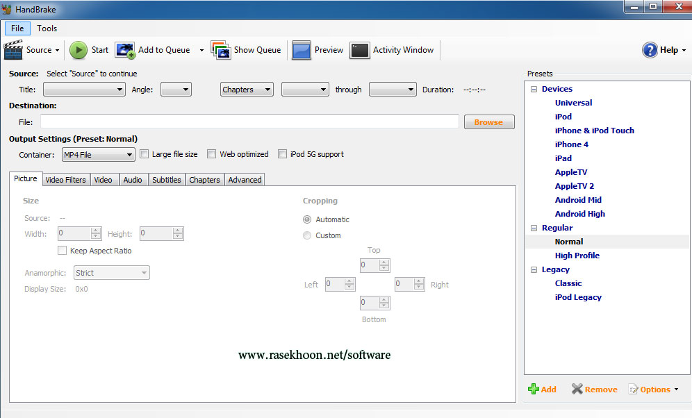 مبدل فایل ویدئویی دیجیتال HandBrake 1.0.2 x86/x64