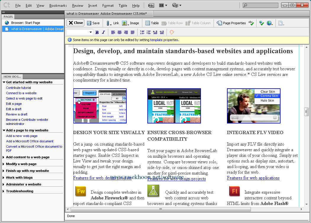 به روز رسانی و ویرایش بسیار سریع  سایت ها و وبلاگ ها با Adobe Contribute CS5