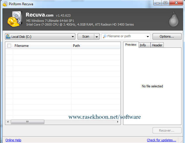 بازیابی اطلاعات با برنامه رایگان Recuva Professional v1.53.1087