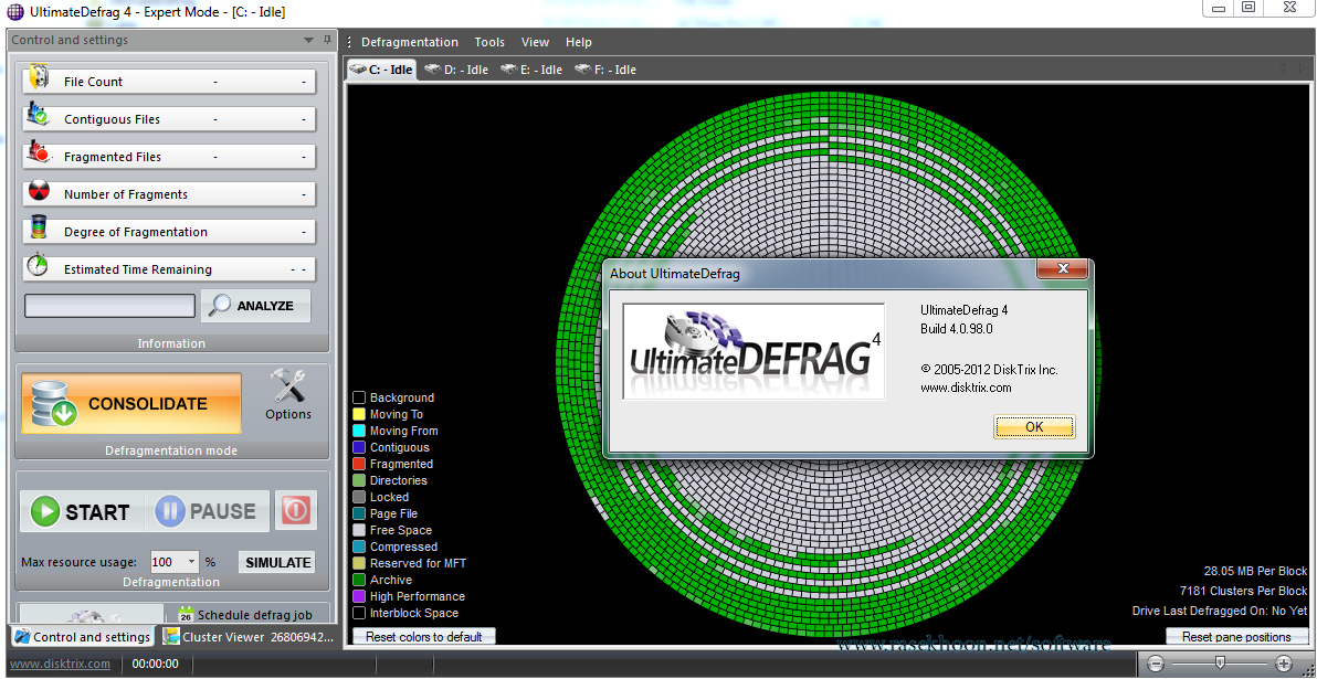 یکپارچه سازی هارد دیسک با DiskTrix UltimateDefrag 4.0.98.0